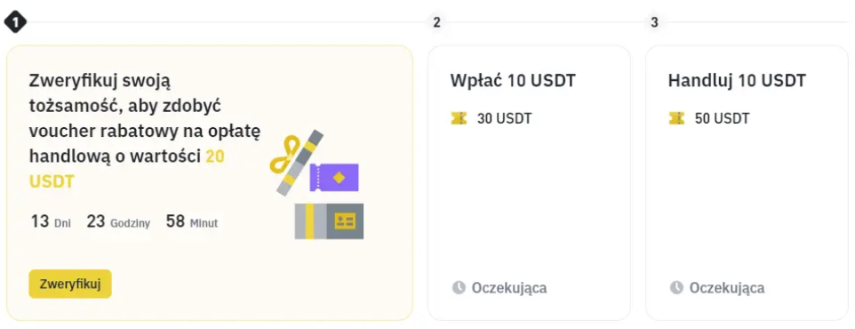 darmowe pieniądze za rejestrację na Binance