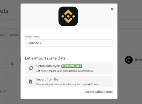 Synchronizacja automatyczna z Binance i Koinly